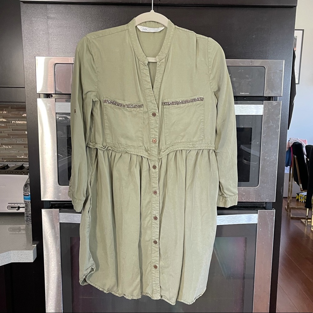 Zara Utility Button Front Dress